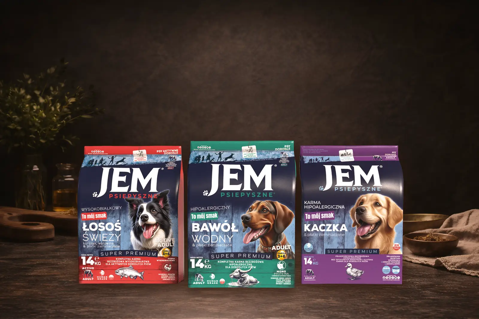 Worki karmy na neutralnym tle