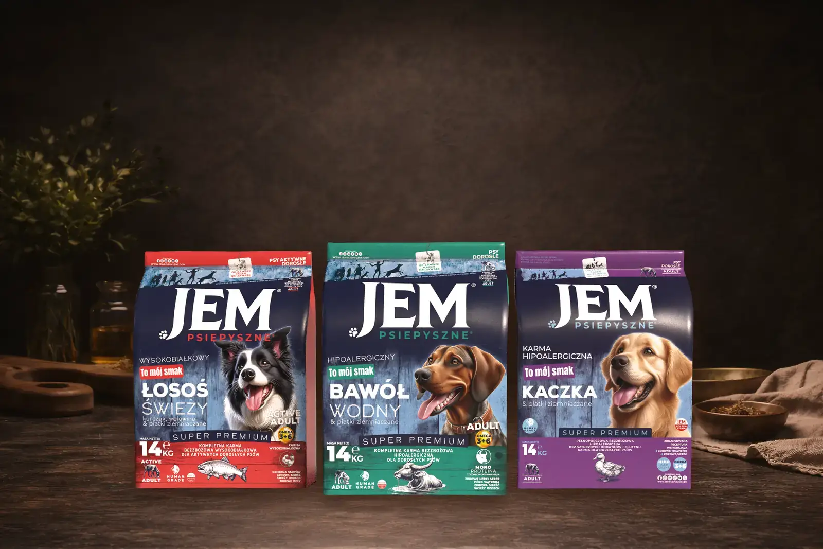 Worki karmy na neutralnym tle